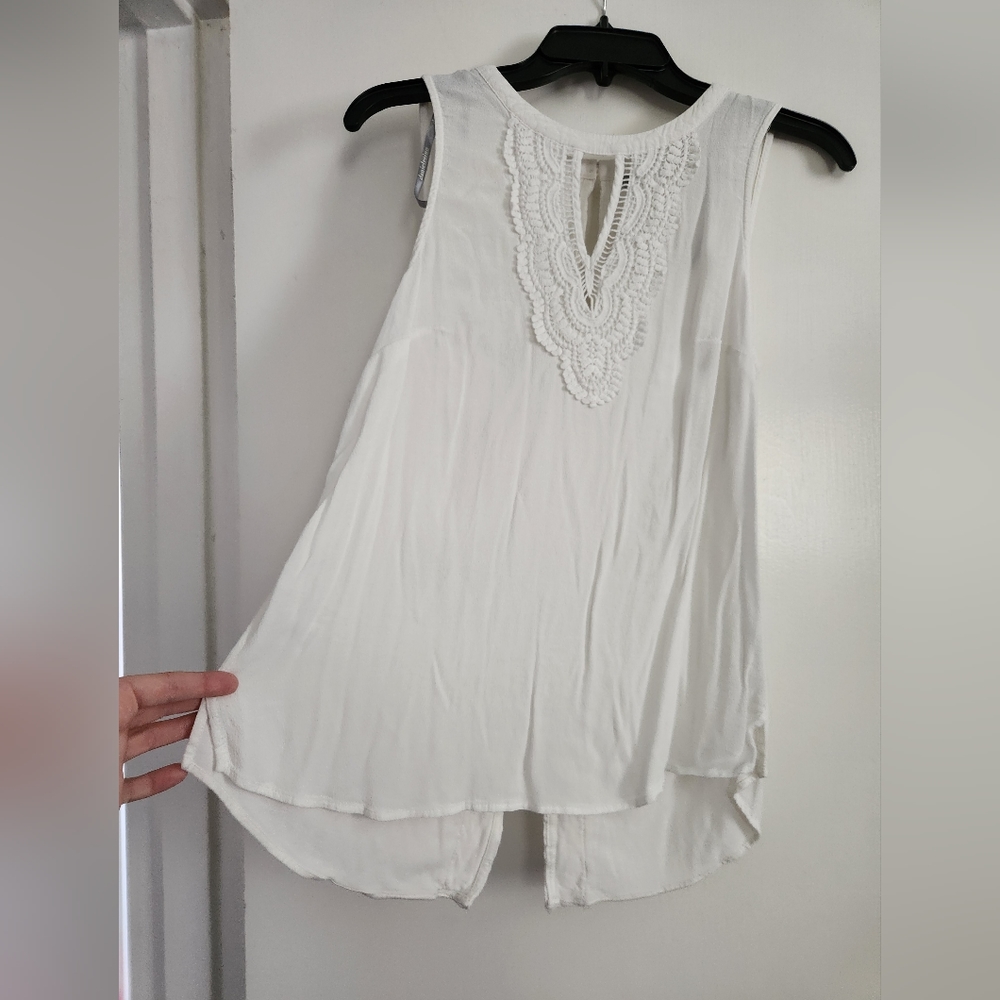 Sheer ivory tank blouse